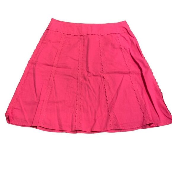 Cato Pink Linen Blend A-Line Skirt 10 - Picture 1 of 7